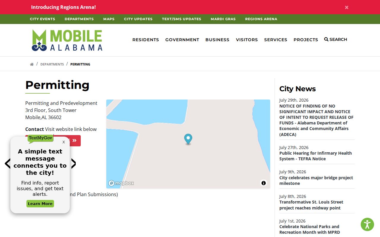 Mobile County ZIP code directory City of Mobile permitting jurisdiction